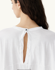 Bassike Circle L/S T-Shirt in WHITE