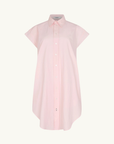 Bassike Crushed Cotton Sleeveless Dress in Powder Pink