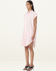 Bassike Crushed Cotton Sleeveless Dress in Powder Pink