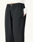 Bassike Crushed Cotton Summer Pant in Black