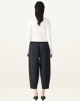 Bassike Crushed Cotton Summer Pant in Black