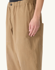 Bassike Crushed Cotton Summer Pant in Dark Tan