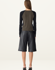 Bassike Panelled Baby L/S T-Shirt in Ash Blue Black