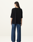 Bassike Slouch Side Step T-Shirt in Black