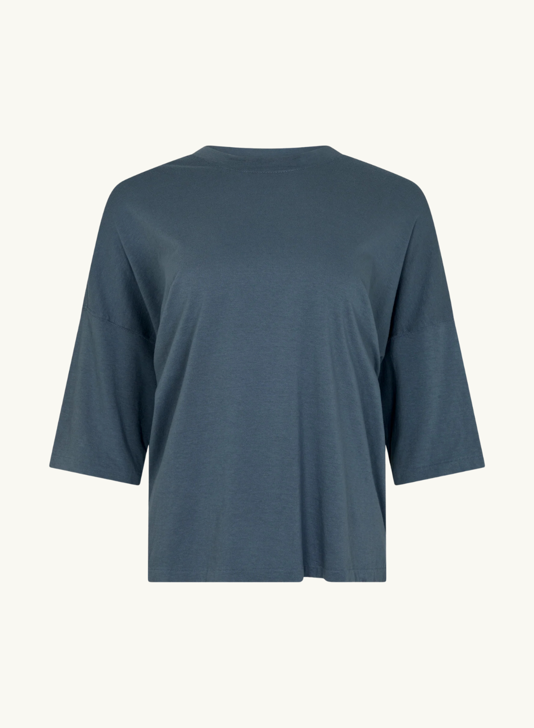 Bassike Slouch Side Step T-Shirt in Steel Blue