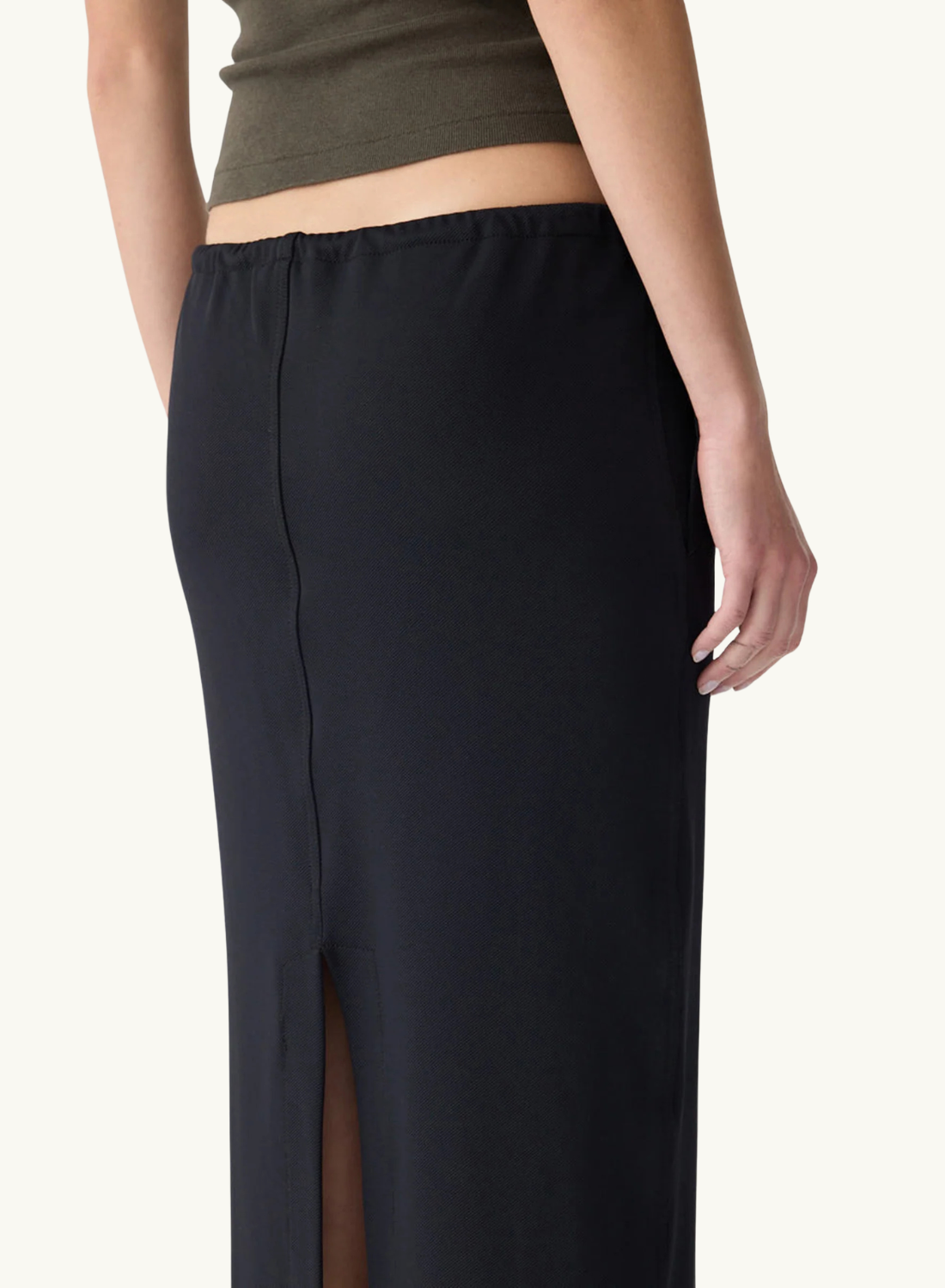 Bassike Stretch Twill Minimal Skirt in Black