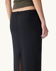Bassike Stretch Twill Minimal Skirt in Black