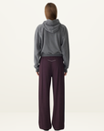 Bassike Twill Stripe Detail Pant in Plum / Ink