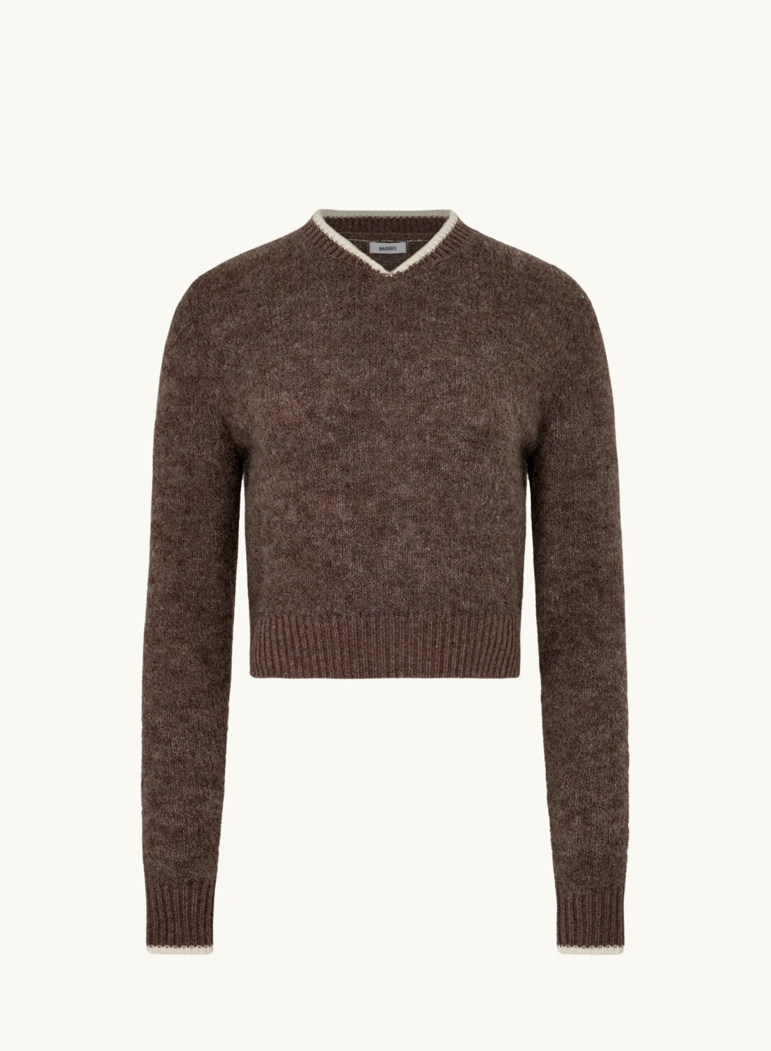 Bassike Wool Alpaca Contrast Knit in Walnut