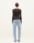 Bayse Grace Long Sleeve Top in Espresso