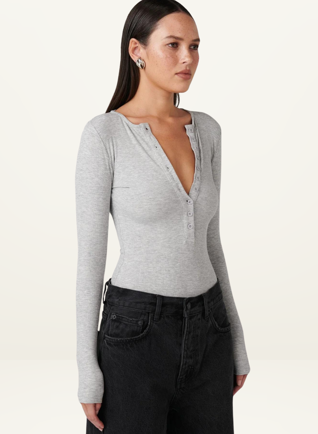 Lara Bodysuit in GREY MARLE Bayse-Bayse-Frolic Girls