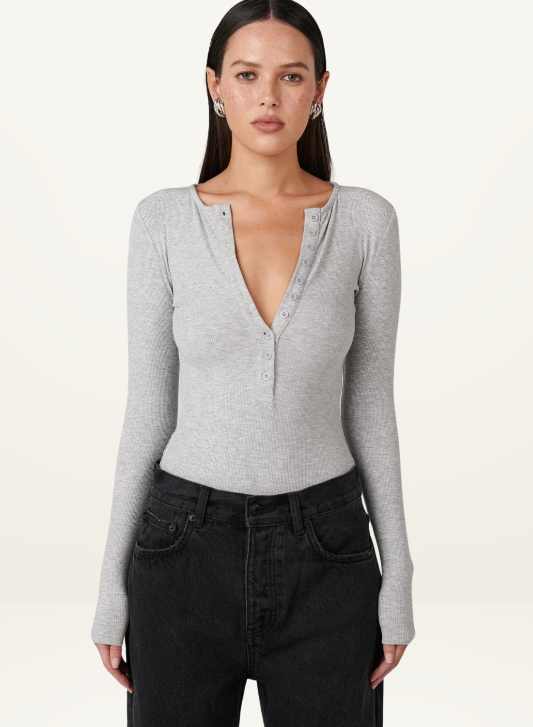 Lara Bodysuit in GREY MARLE Bayse-Bayse-Frolic Girls