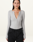 Lara Bodysuit in GREY MARLE Bayse-Bayse-Frolic Girls