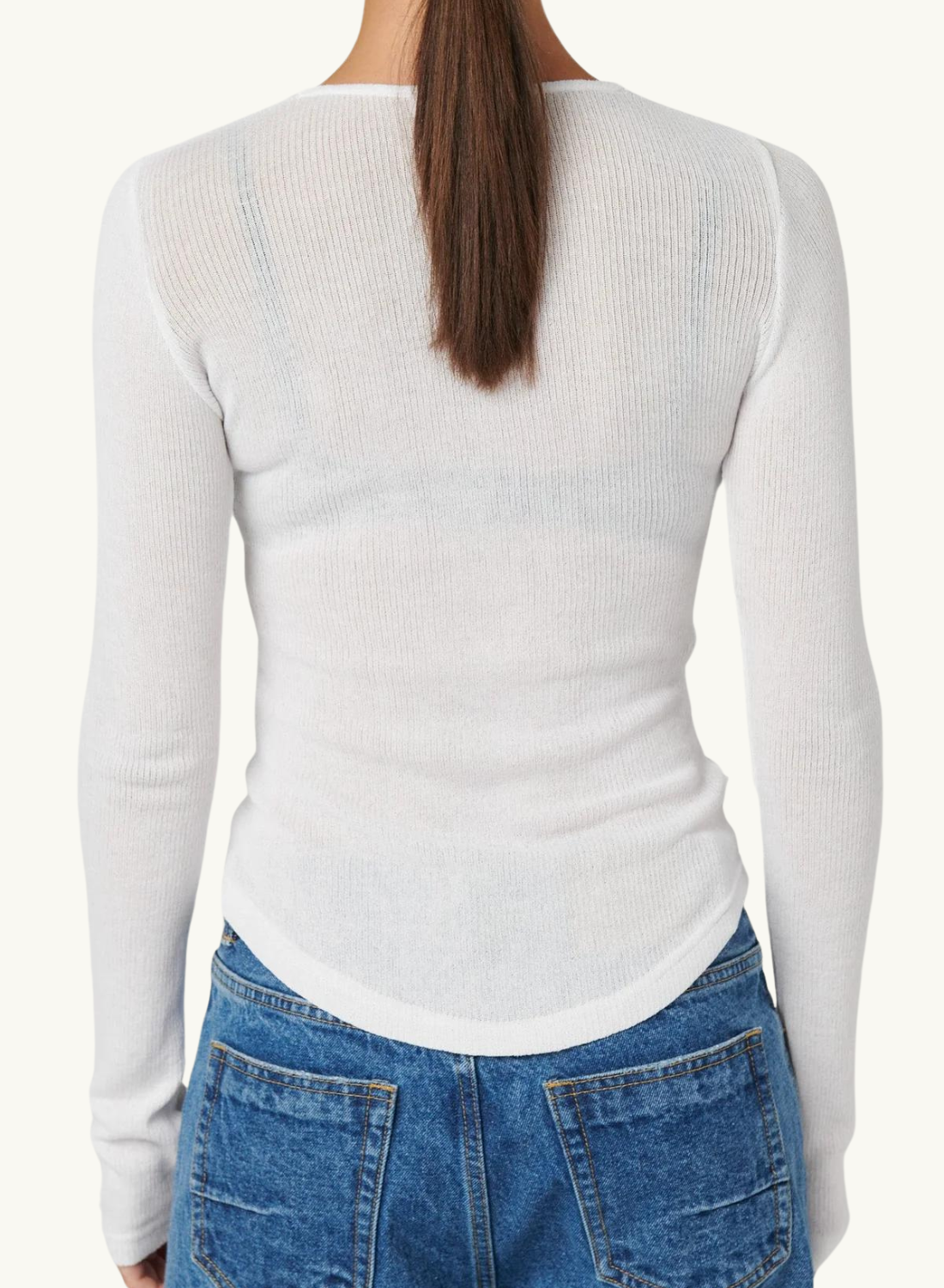 Myles Crew Long Sleeve Top in WHITE Bayse-Bayse-Frolic Girls