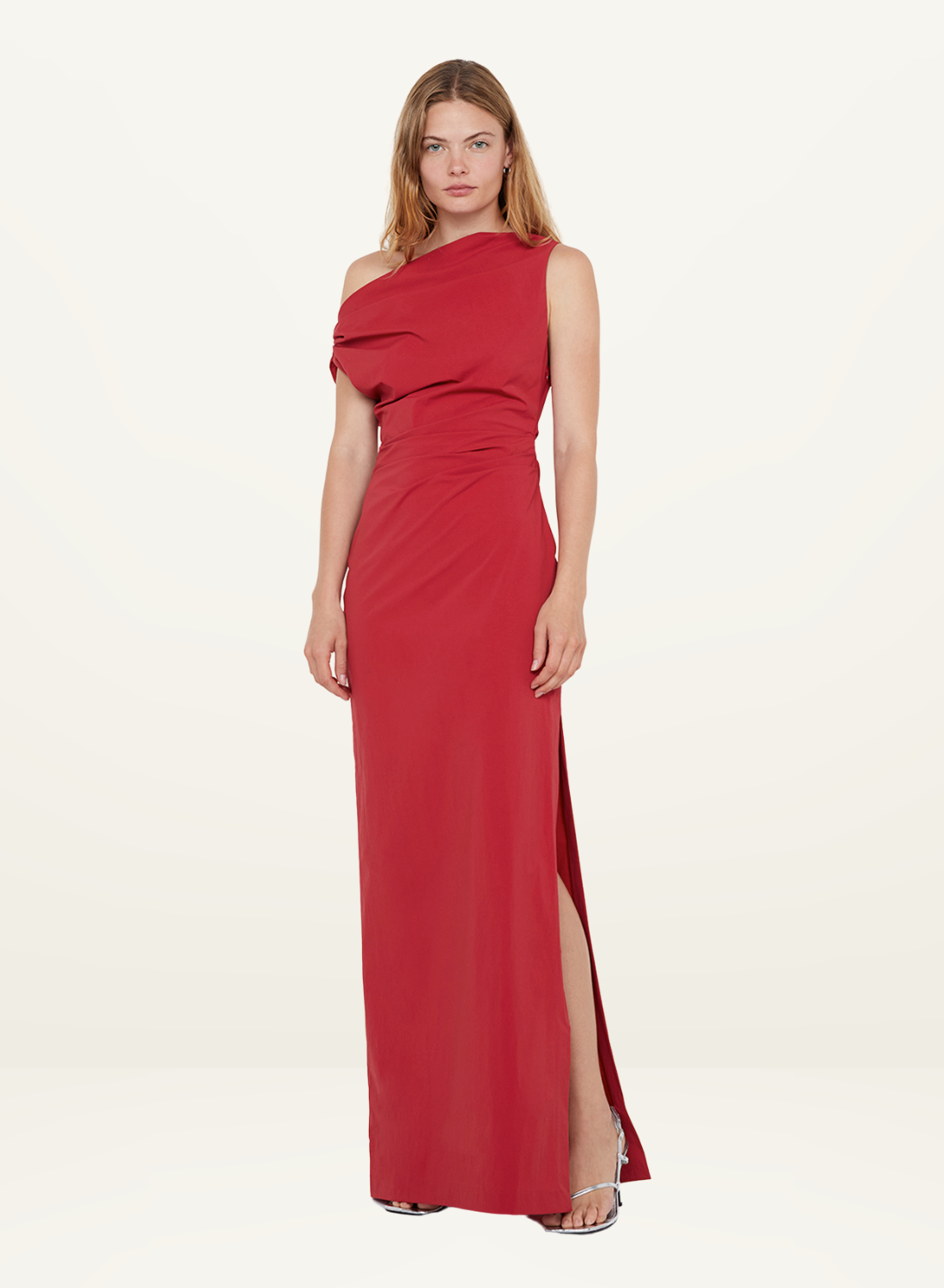 Bec + Bridge Angelina Asym Maxi Dress in CHERRY RED