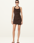 Bec + Bridge Annetta Halter Mini Dress in Espresso