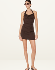 Bec + Bridge Annetta Halter Mini Dress in Espresso