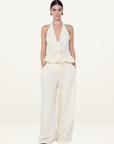 Bec + Bridge Astrid Wide Leg Pant in Ecru