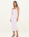 Bec + Bridge Aveline Tuck Midi Dress in Ballet Pink