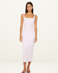 Bec + Bridge Aveline Tuck Midi Dress in Ballet Pink