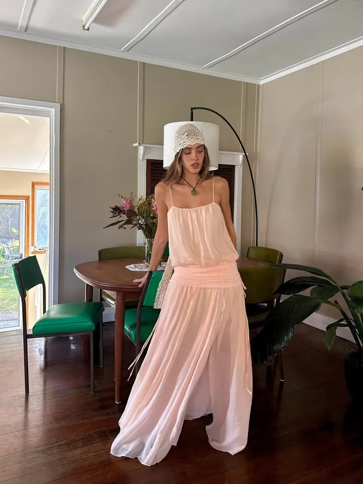 Bec + Bridge Camille Blouson Dress in Peach