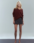 Bec + Bridge Campbell V Neck Jumper in Plum