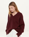 Bec + Bridge Campbell V Neck Jumper in Plum