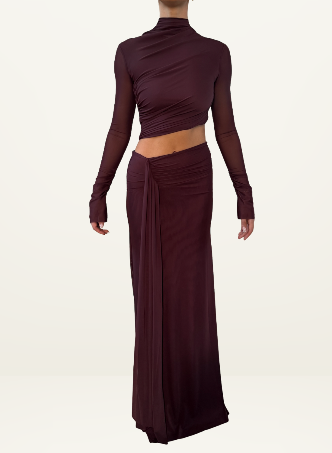 Bec + Bridge Connie L/S Maxi Dress in Plum