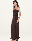 Bec + Bridge Jehnaya Strapless Maxi Dress in Dark Chocolate