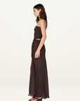 Bec + Bridge Jehnaya Strapless Maxi Dress in Dark Chocolate