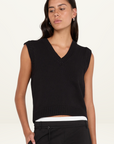 Bec + Bridge Kamilah V Neck Knitted Vest in BLACK