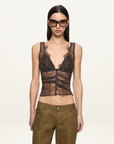 Bec + Bridge Marika Lace Top in Coffee