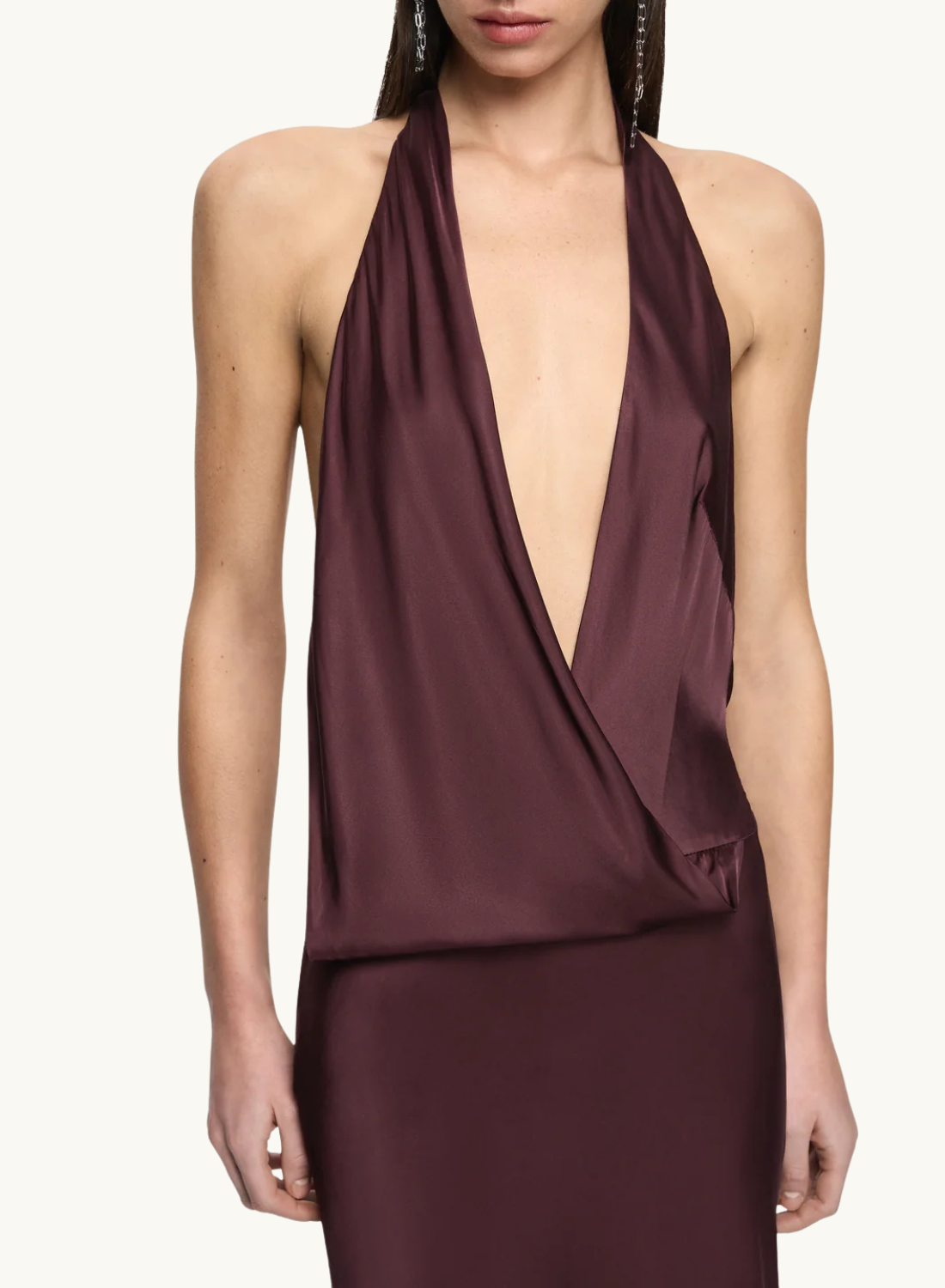 Bec + Bridge Mya V Maxi Dress in Aubergine
