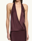 Bec + Bridge Mya V Maxi Dress in Aubergine