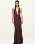 Bec + Bridge Mya V Maxi Dress in Aubergine