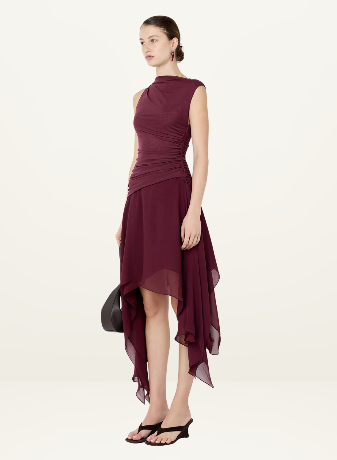 Bec + Bridge Nico Asym Midi Dress in Blackberry  Frolic Girls