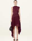 Bec + Bridge Nico Asym Midi Dress in Blackberry