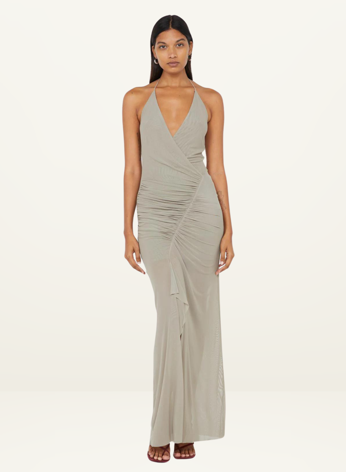 Bec + Bridge Sania Halter Maxi Dress in TAUPE-Bec & Bridge-Frolic Girls