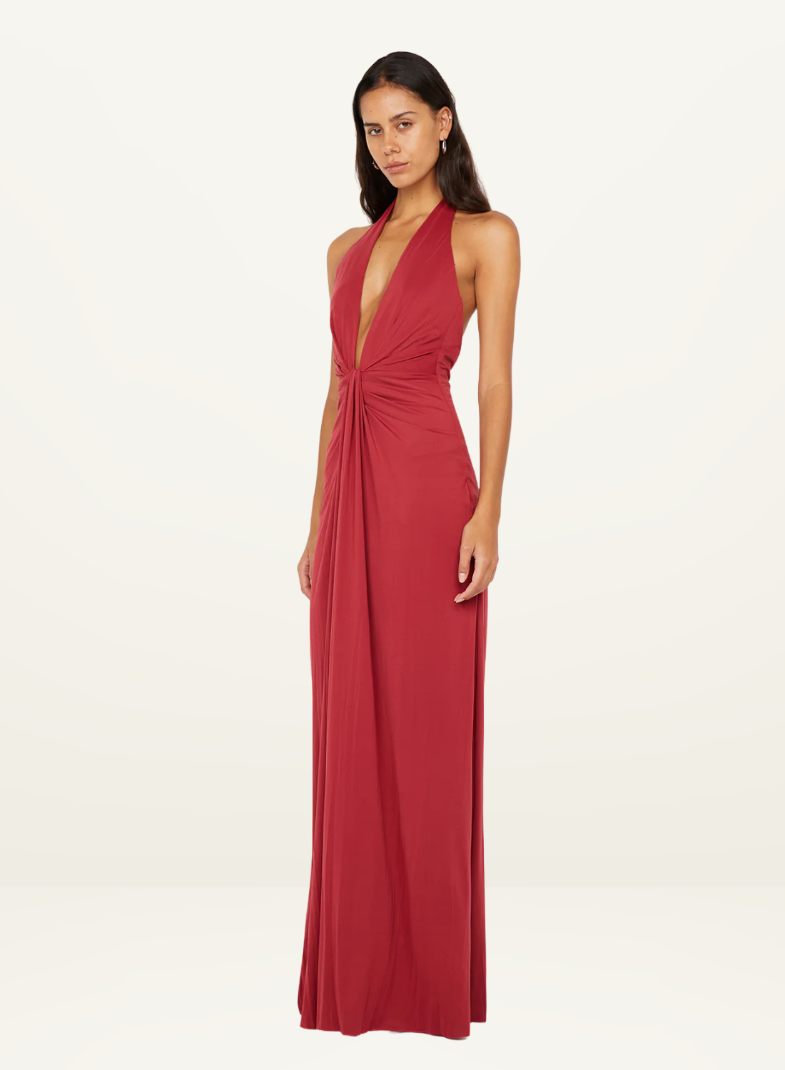 Bec + Bridge Susie Plunge Maxi Dress in Cherry