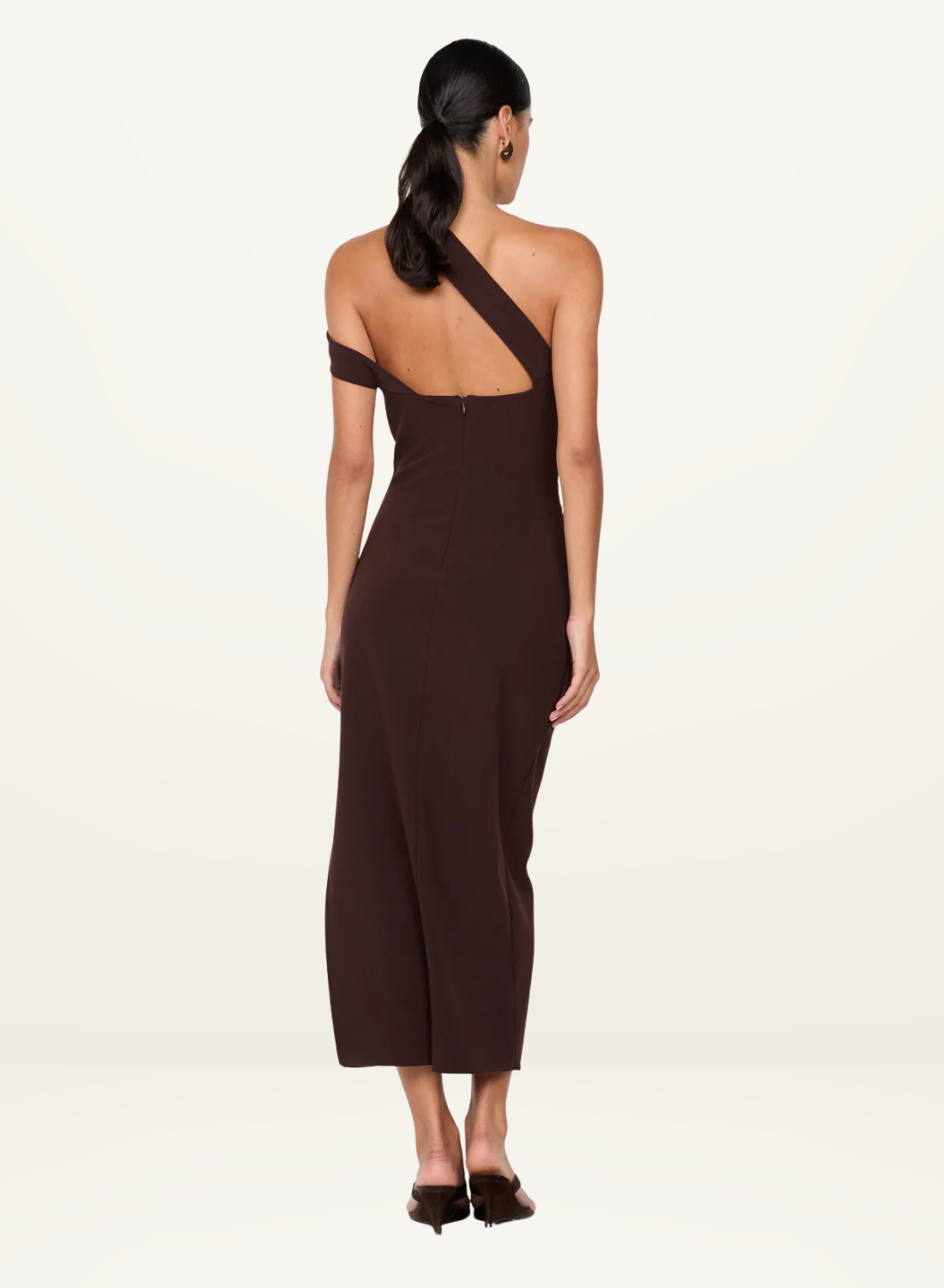Bec + Bridge Sylvie Asym Midi Dress in Espresso