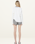 Bec + Bridge Varsity Long Sleeve Tee in IVORY