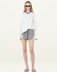 Bec + Bridge Varsity Long Sleeve Tee in IVORY
