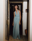 Bec + Bridge Xanthi V Neck Maxi Dress in Bermuda Blue