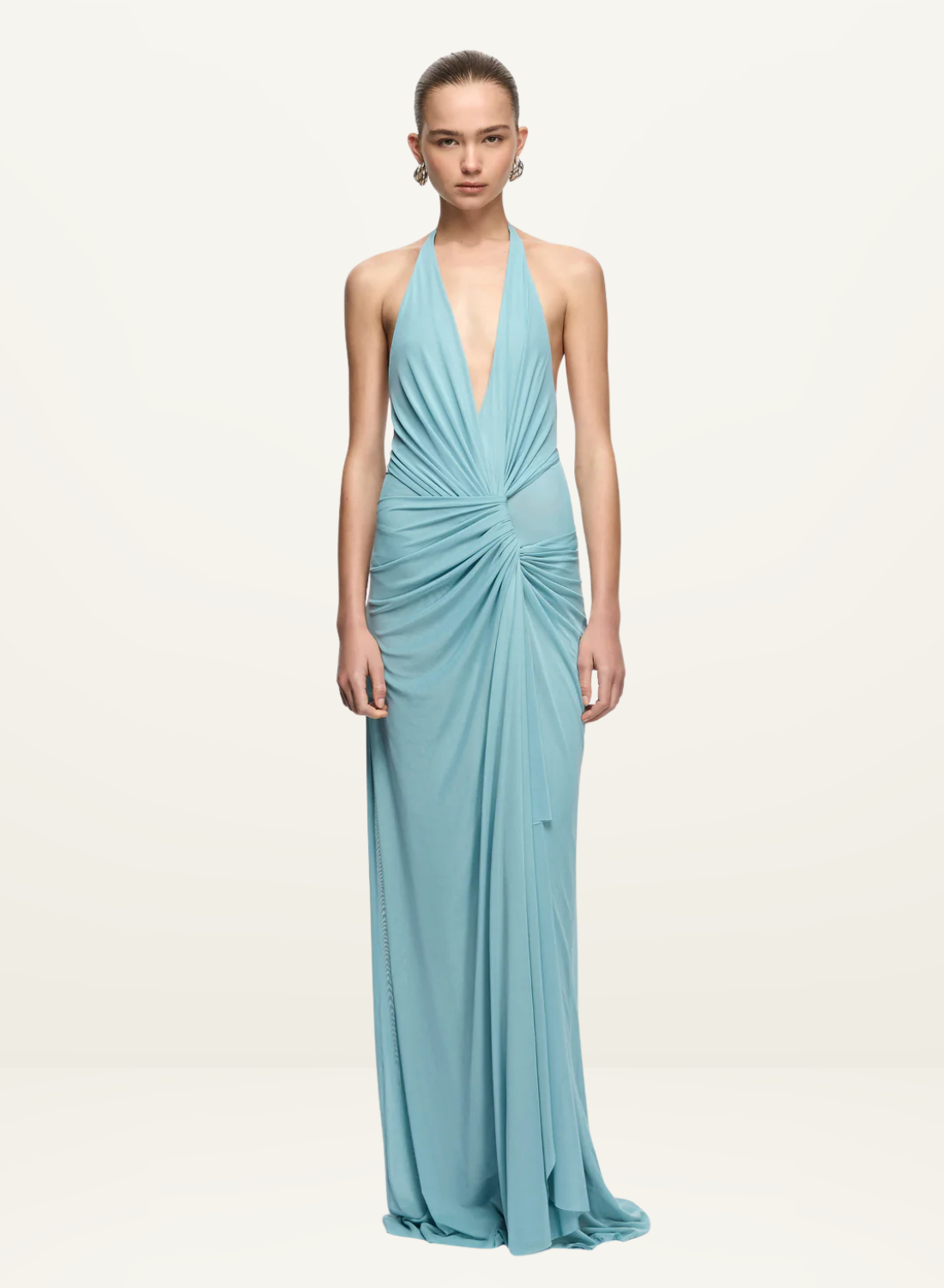 Bec + Bridge Xanthi V Neck Maxi Dress in Bermuda Blue