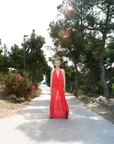 Bec + Bridge Xanthi V Neck Maxi Dress in Flame