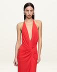 Bec + Bridge Xanthi V Neck Maxi Dress in Flame