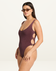 Bond-Eye Ring Side Madison One Piece in Amarena Lurex