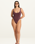 Bond-Eye Ring Side Madison One Piece in Amarena Lurex