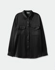 Boyfriend Shirt BLACK Silk Laundry-Silk Laundry-Frolic Girls