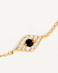 By Charlotte 14k Solid Gold Evil Eye Bracelet in GOLD